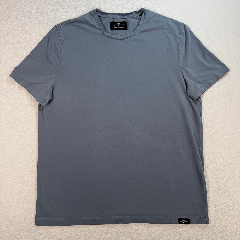7 For All Mankind Luxe Performance T-Shirt Men's M Dusty Blue‎ Stretch *Mark*